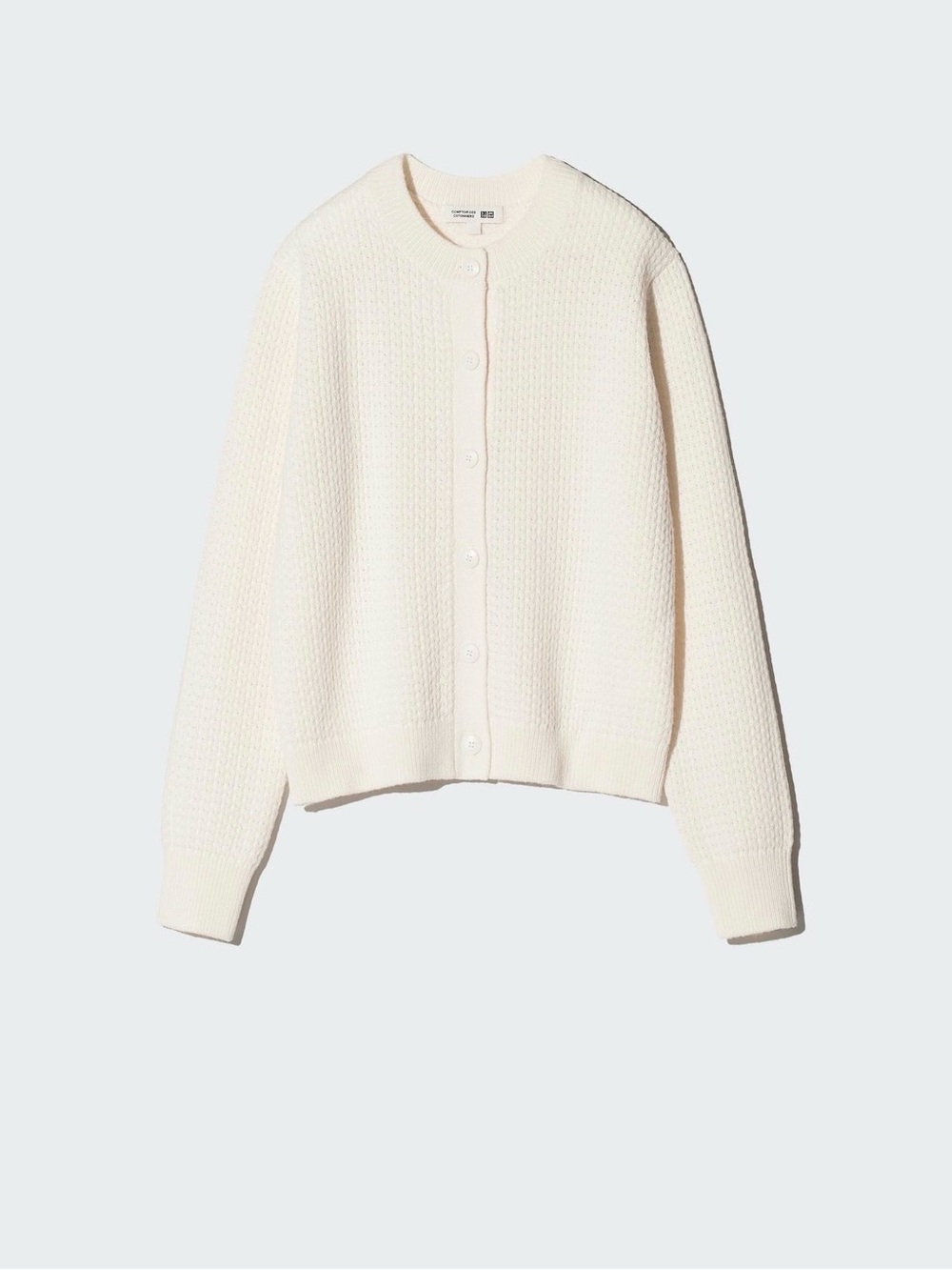 Uniqlo Classic Cream Button-Front Knit Cardigan - Unbranded
